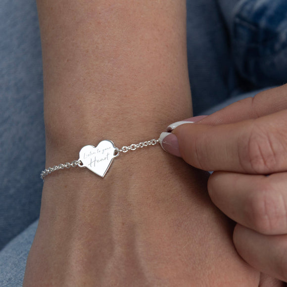 Listen to Your Heart Bracelet Silver