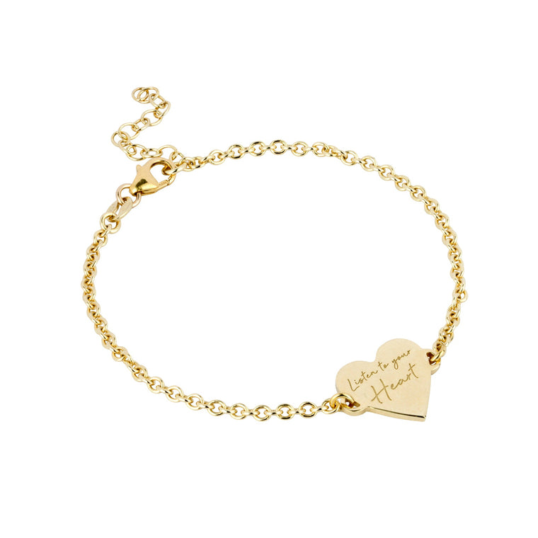 Listen to Your Heart Bracelet Gold