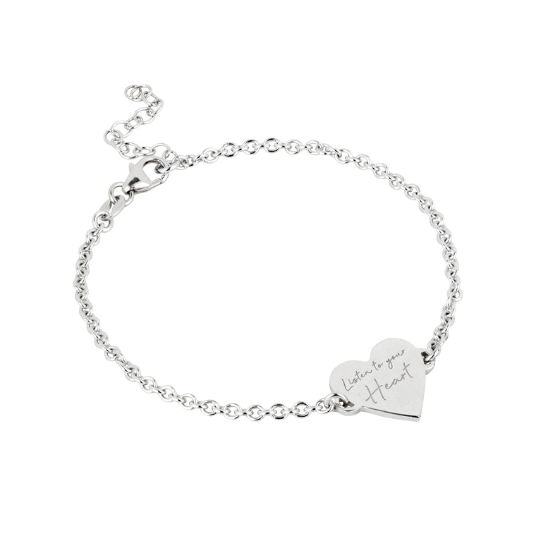 Listen to Your Heart Bracelet Silver