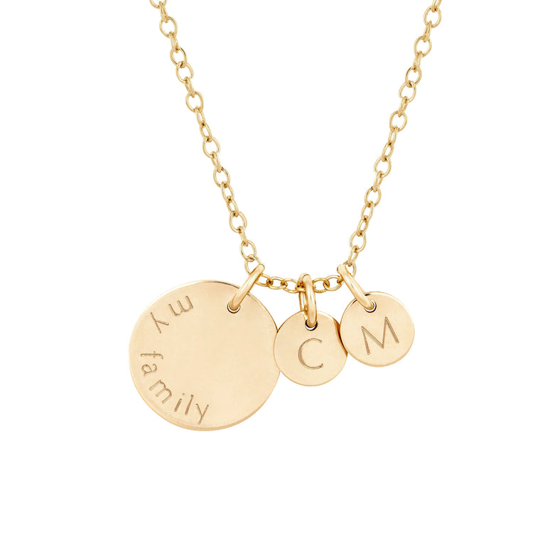 personalised necklace with initials gold