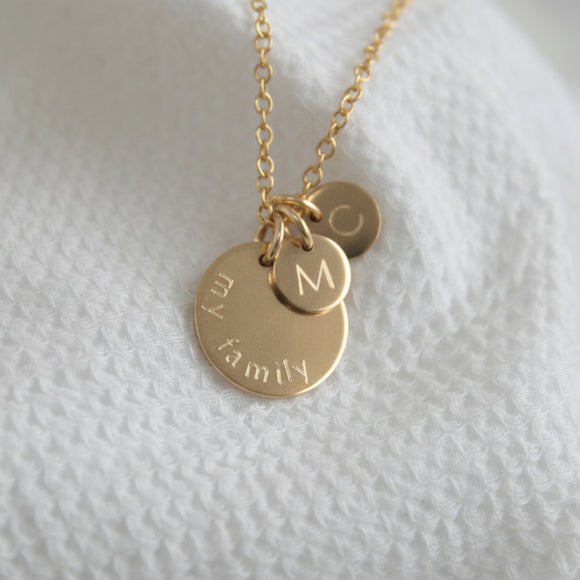 personalised necklace with initials gold