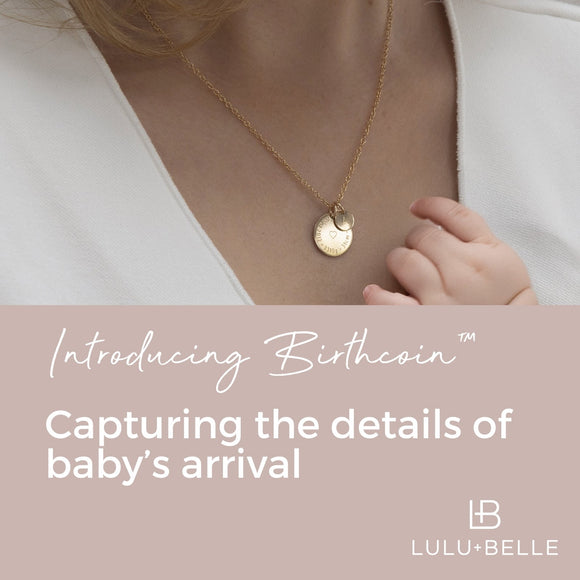 Celebrate the Day Your Baby Arrived with Birthcoin™, a Custom Engraved Birth Details Necklace