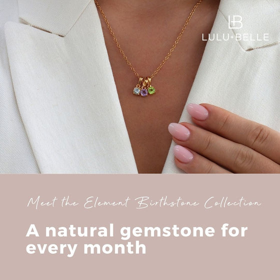 Meet the Element Birthstone Collection: A Natural Gemstone for Every Month, in a Necklace or Matching Studs