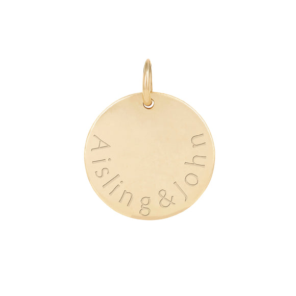 large 16 mm engraved disc with names 