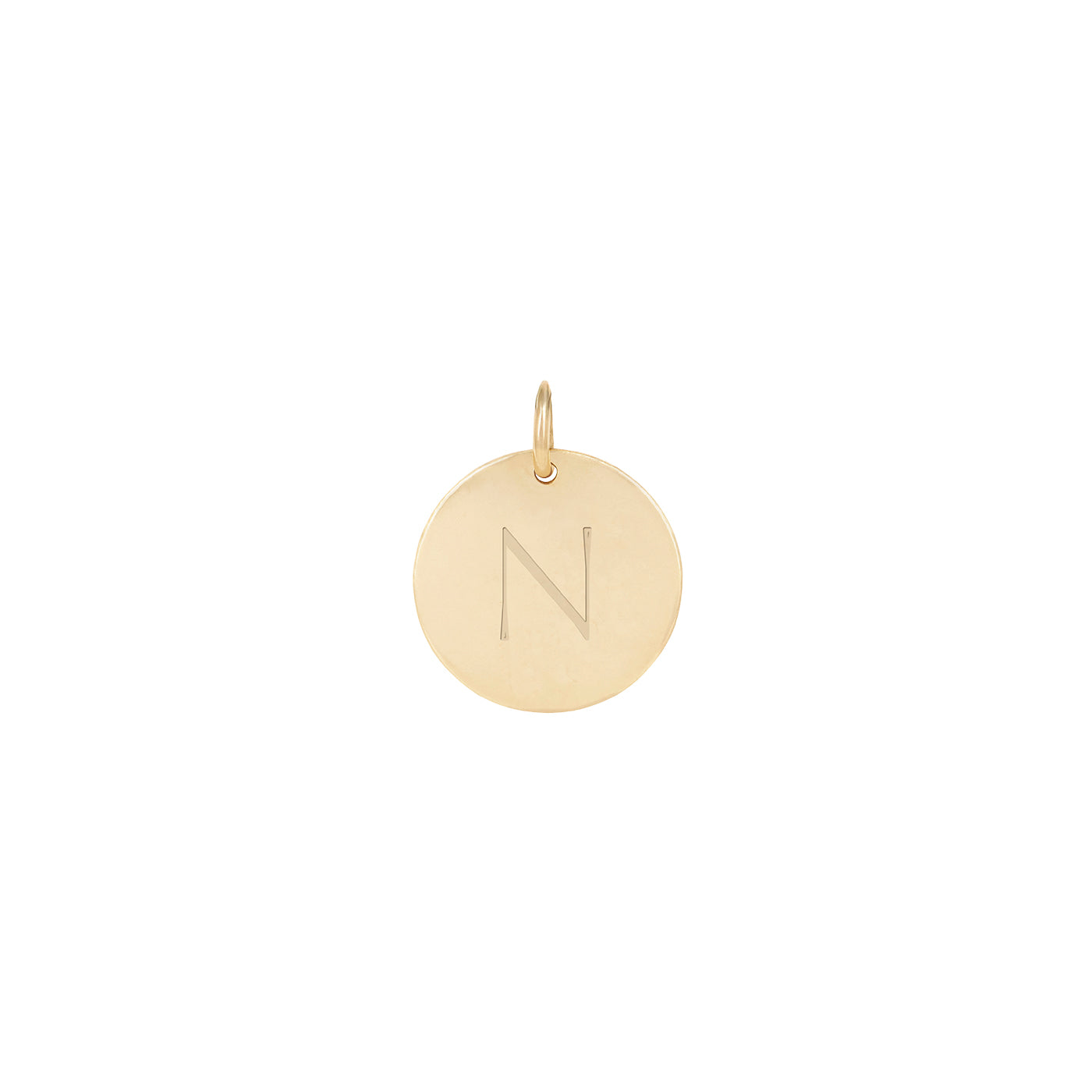 dainty 9 mm engraved initial disc 