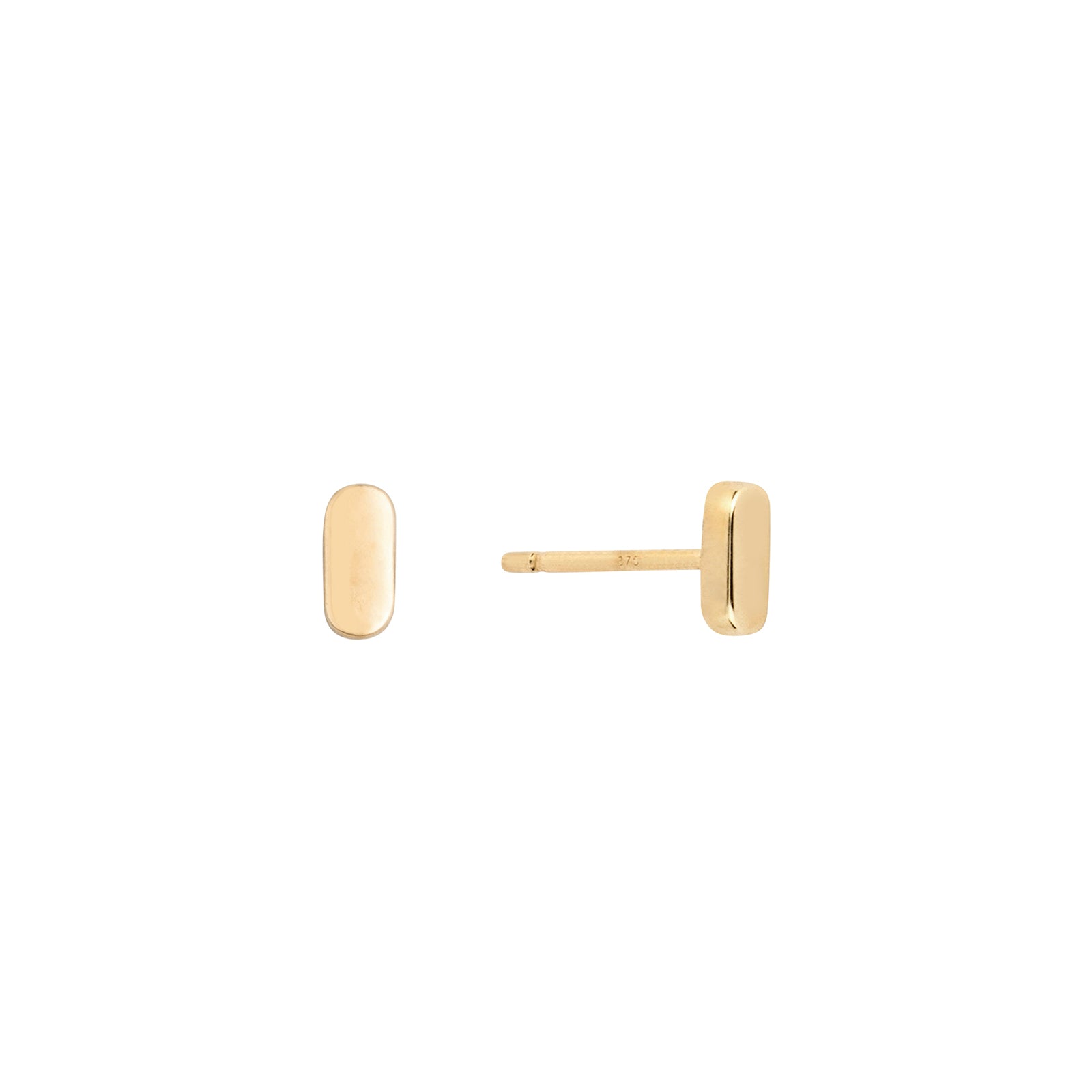 9 ct gold bar stud earrings 