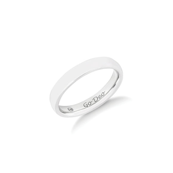 The Always men's wedding ring in yellow gold, a plain 4mm ring with a flat outer surface and a polished finish