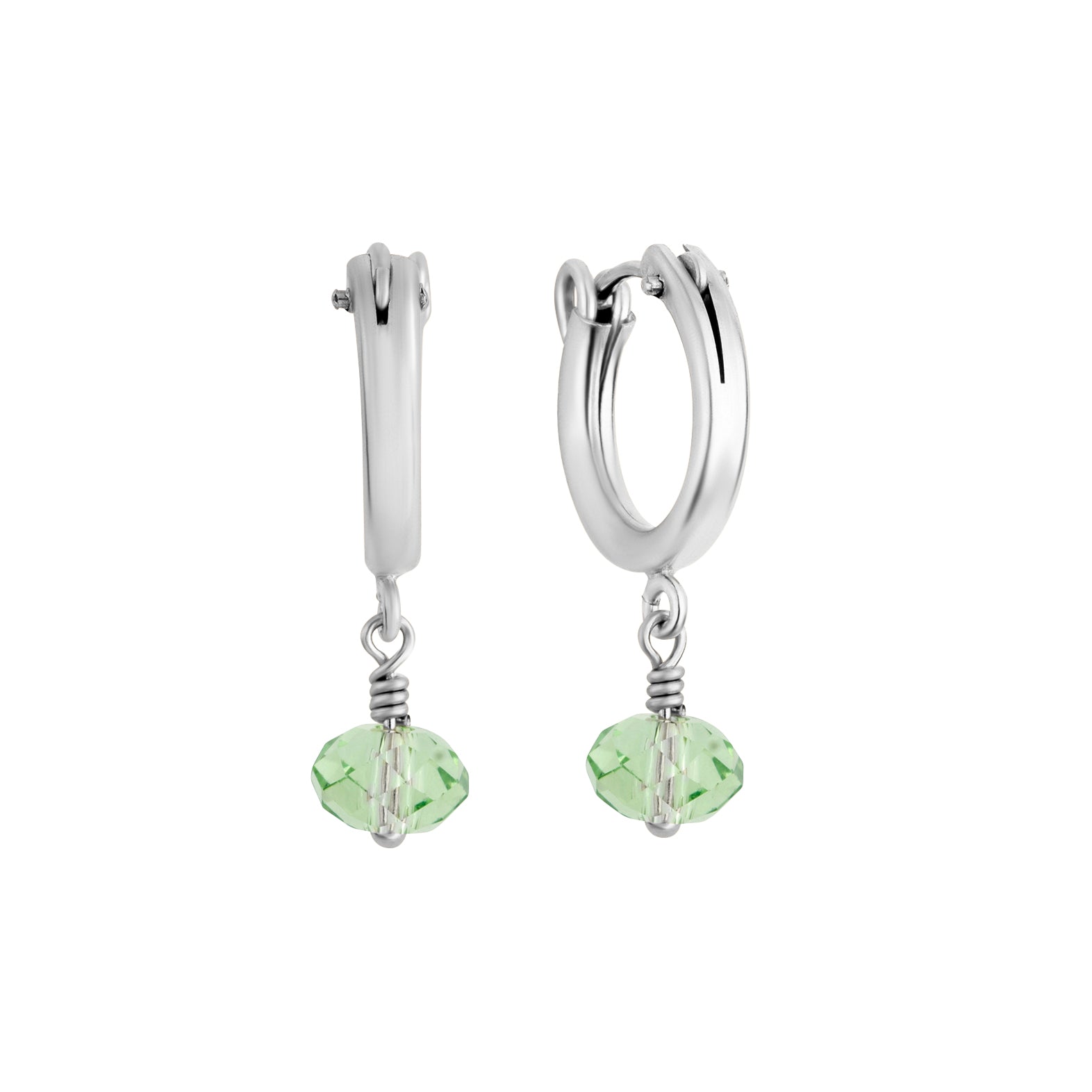 August birthstone hoop earrings silver 