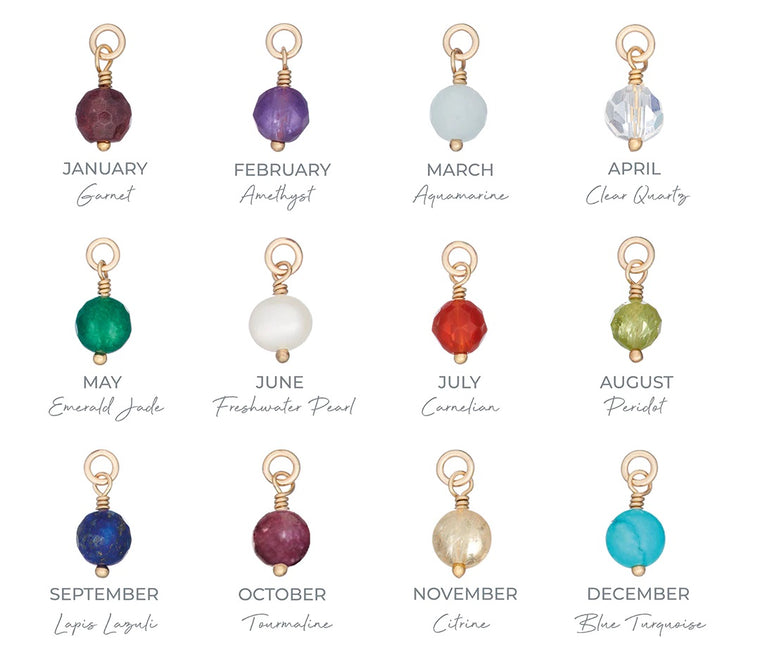 Individual Birthstone Charm - Gold or Silver