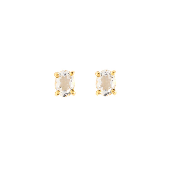 Gold Crystal  stud earrings, April birthstone jewellery by Lulu + Belle