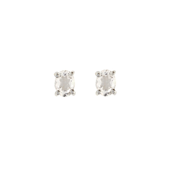 Sterling silver Crystal stud earrings, April birthstone jewellery by Lulu + Belle
