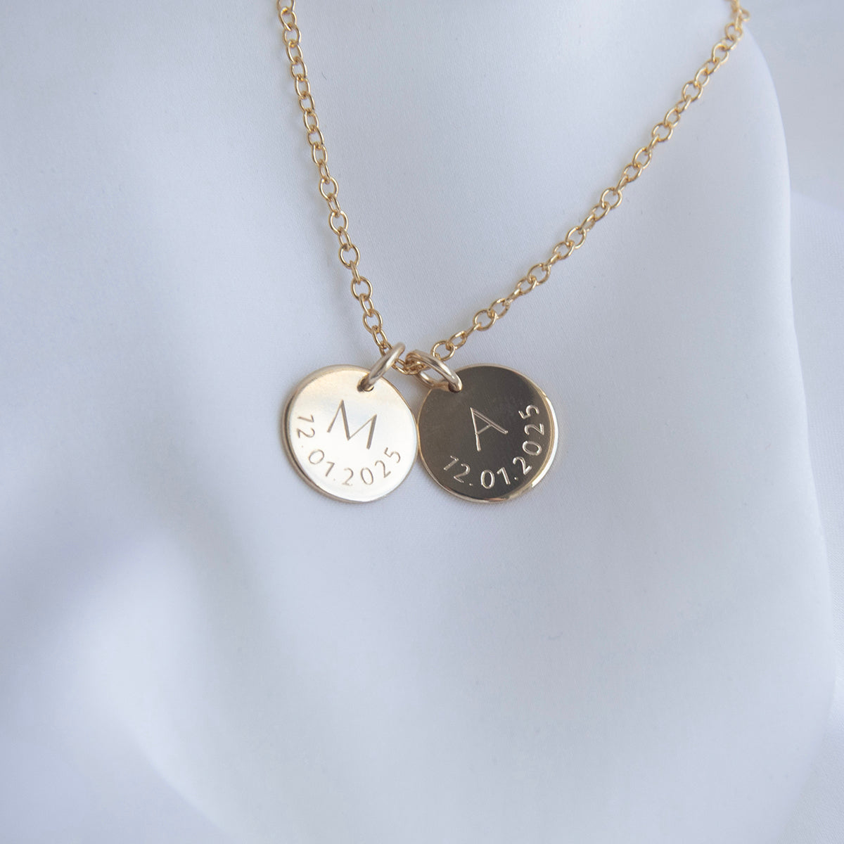 Gold Date and Initial Necklace - Lulu and Belle