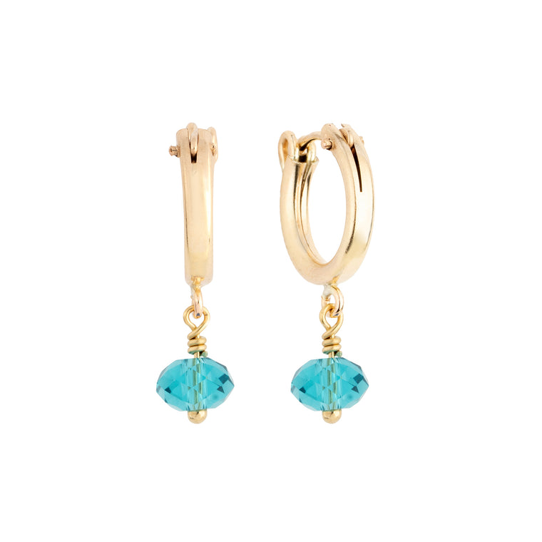 December birthstone hoop earrings in gold