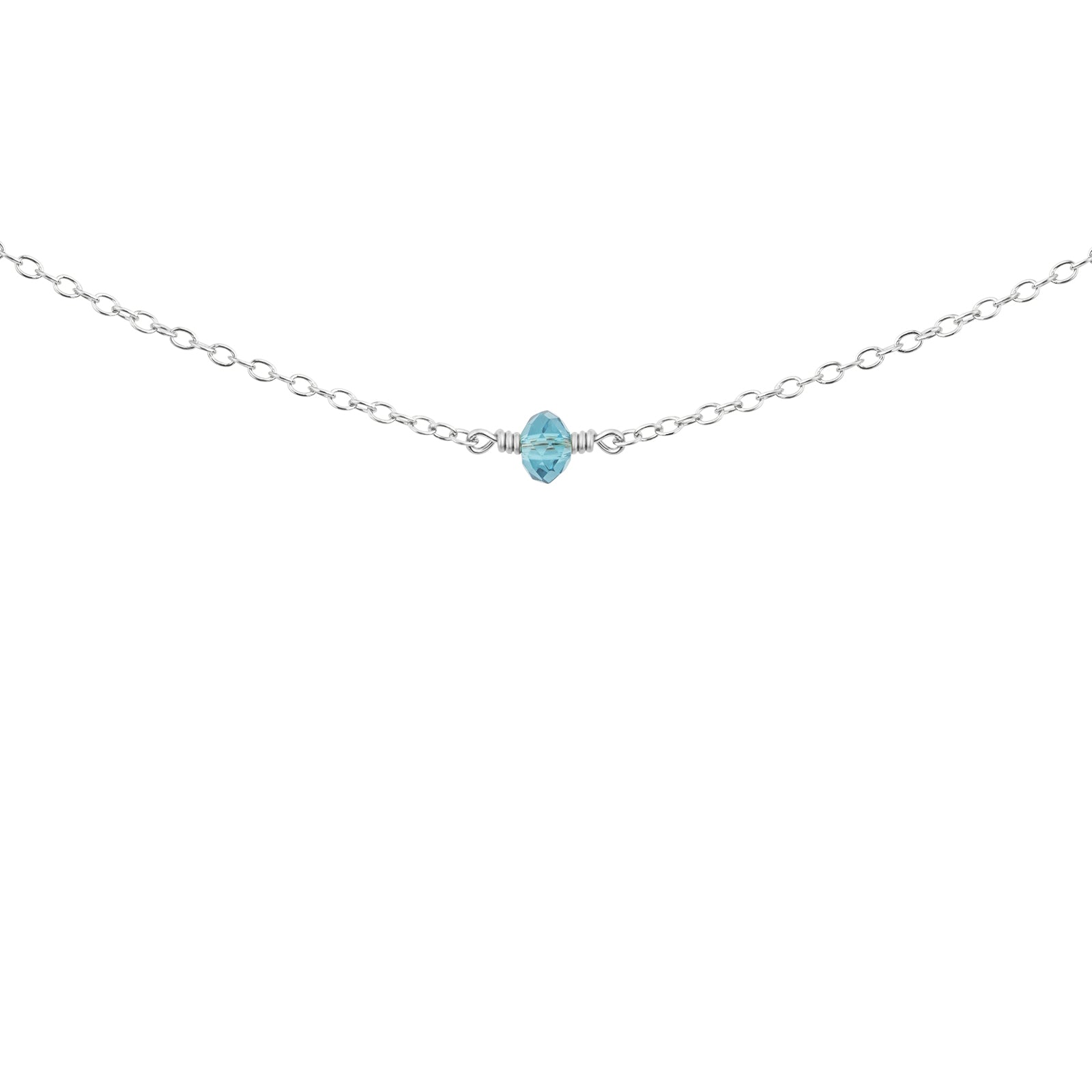 December birthstone necklace silver 