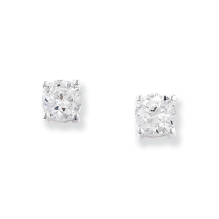 Silver Diamante Round Studs