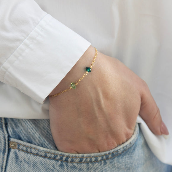 Family Birthstone Bracelet Gold | 2 Birthstones