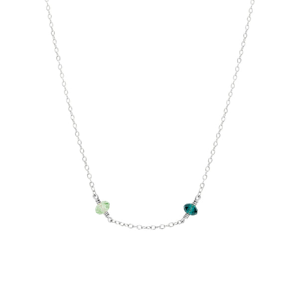 family birthstone necklace sterling silver with two birthstones 