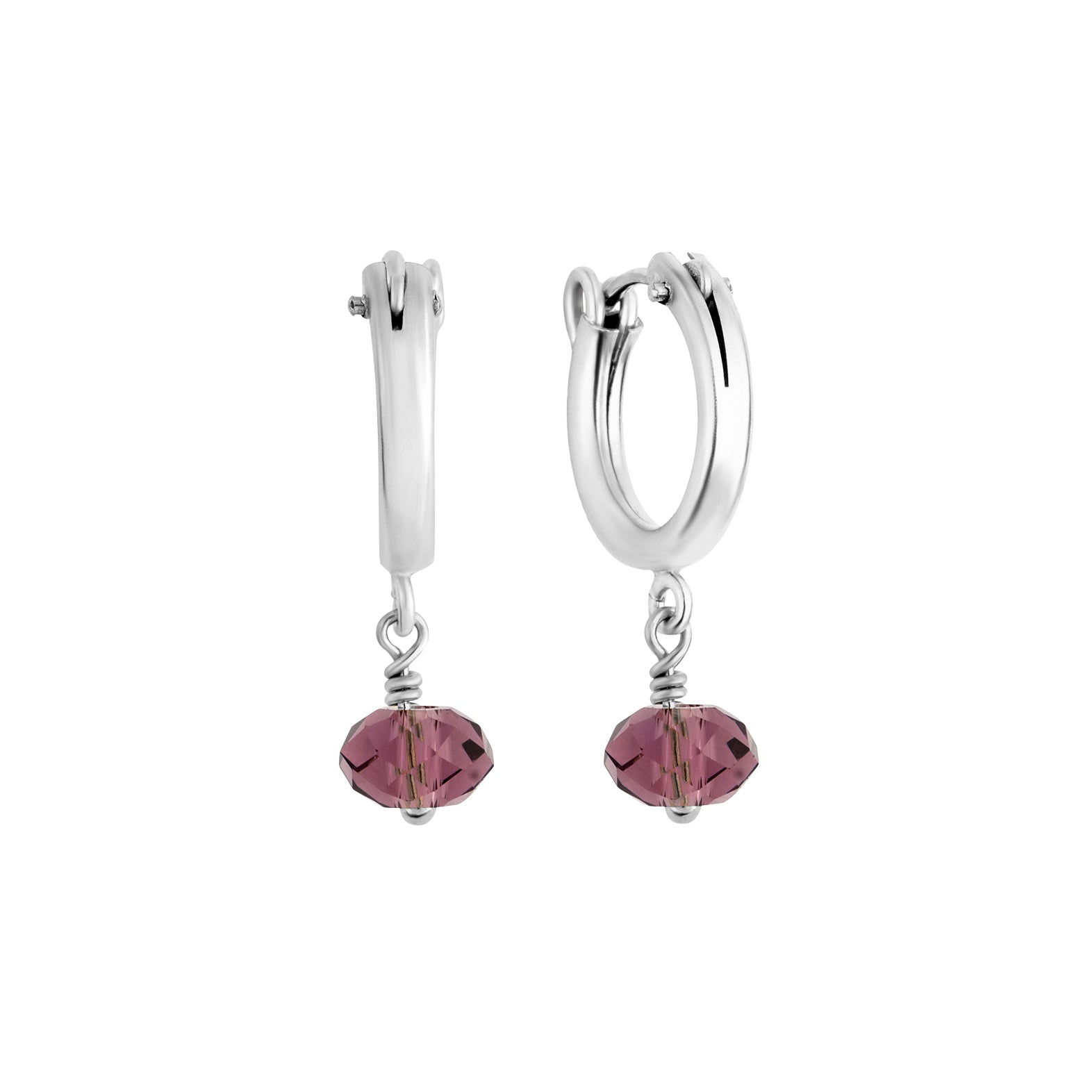 february birthstone hoop earrings silver 