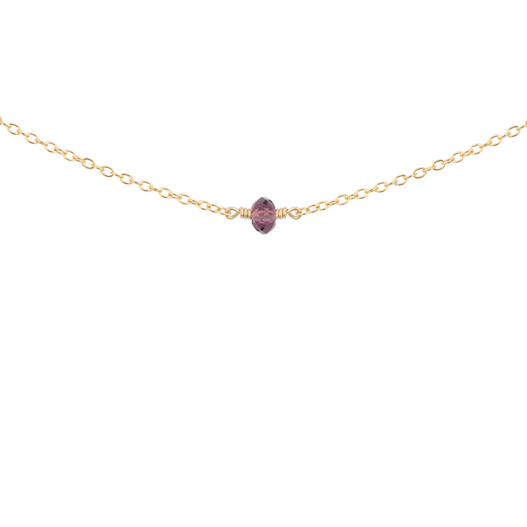 february birthstone necklace with amethyst crystal 