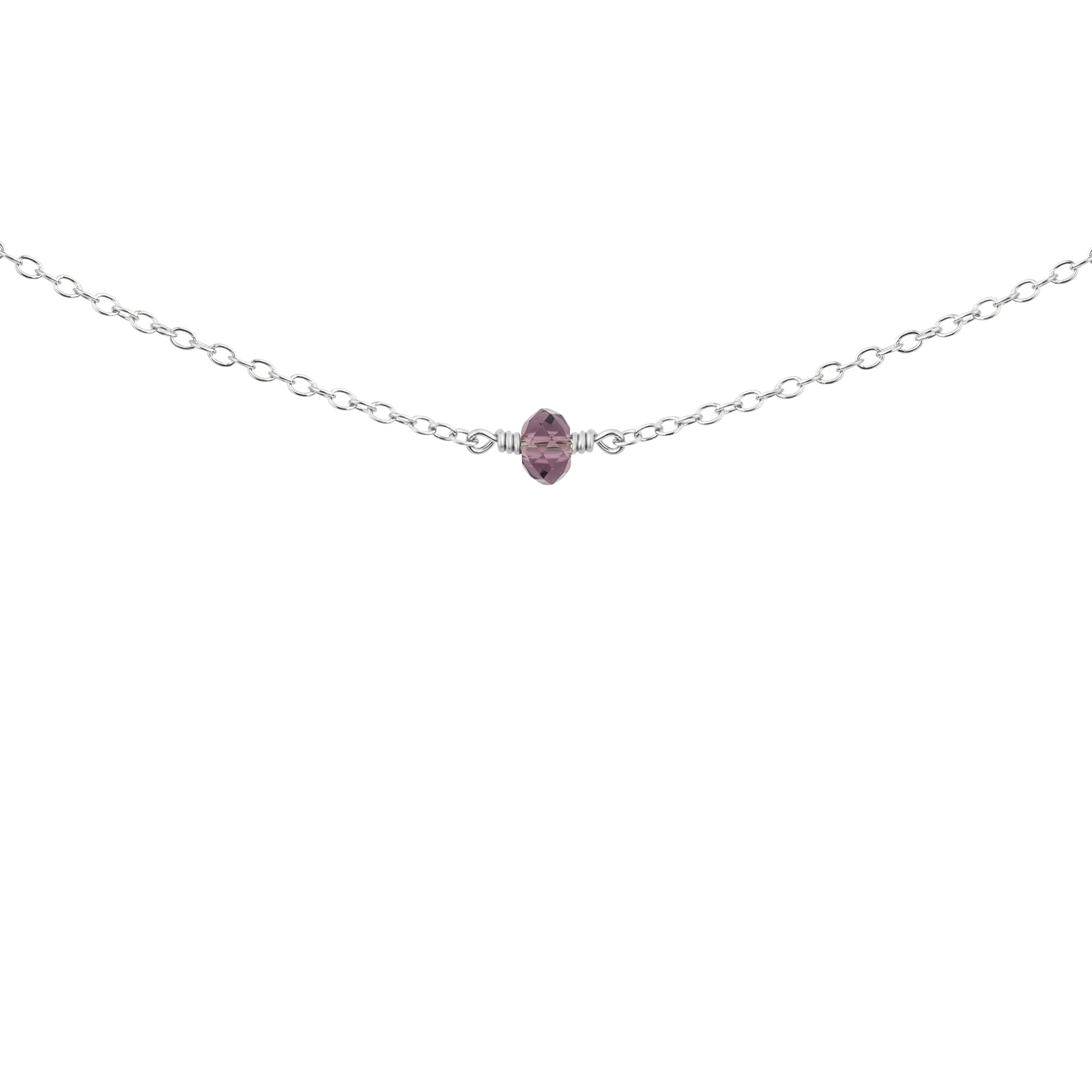 February birthstone necklace silver 