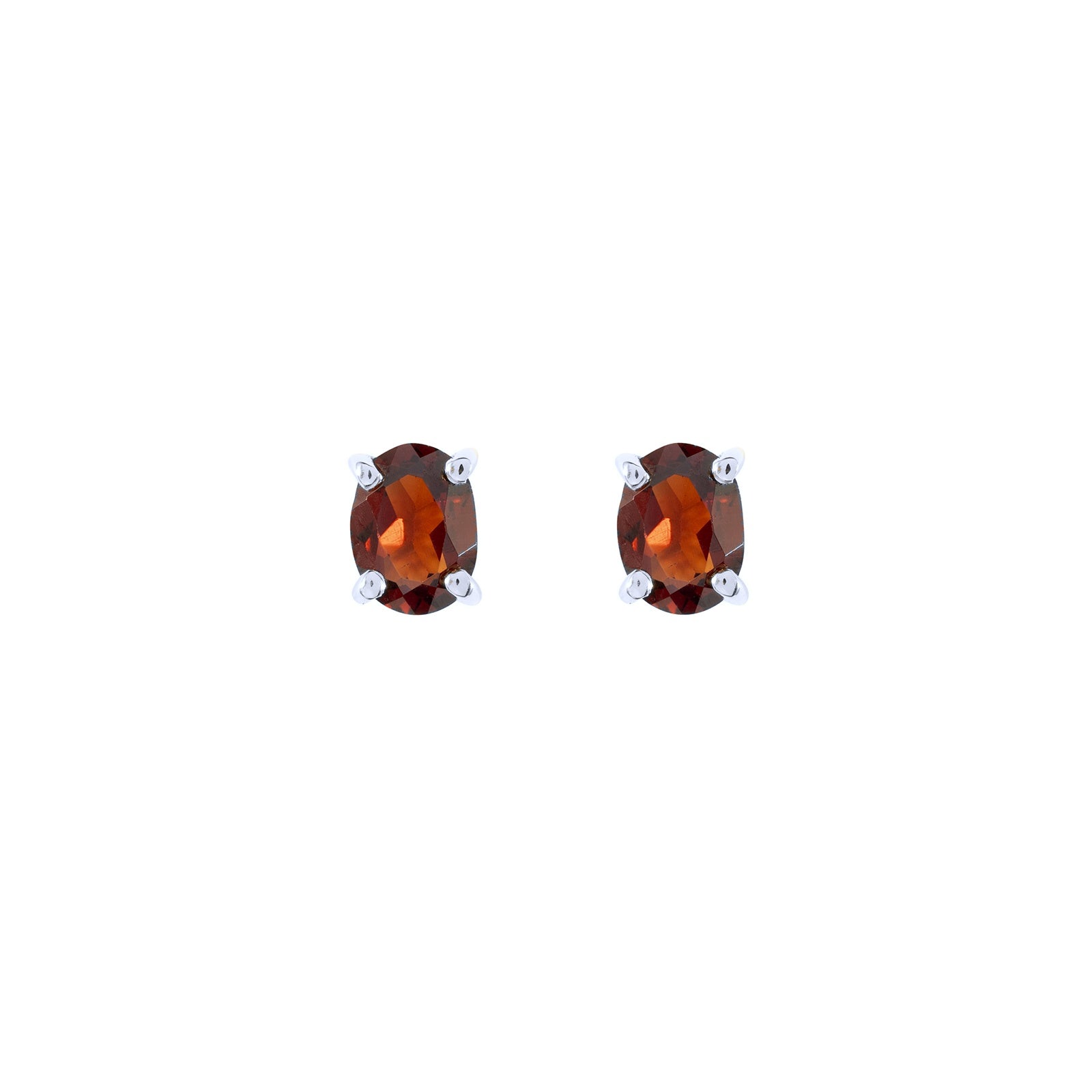 Sterling silver garnet stud earrings, January birthstone jewellery by Lulu + Belle