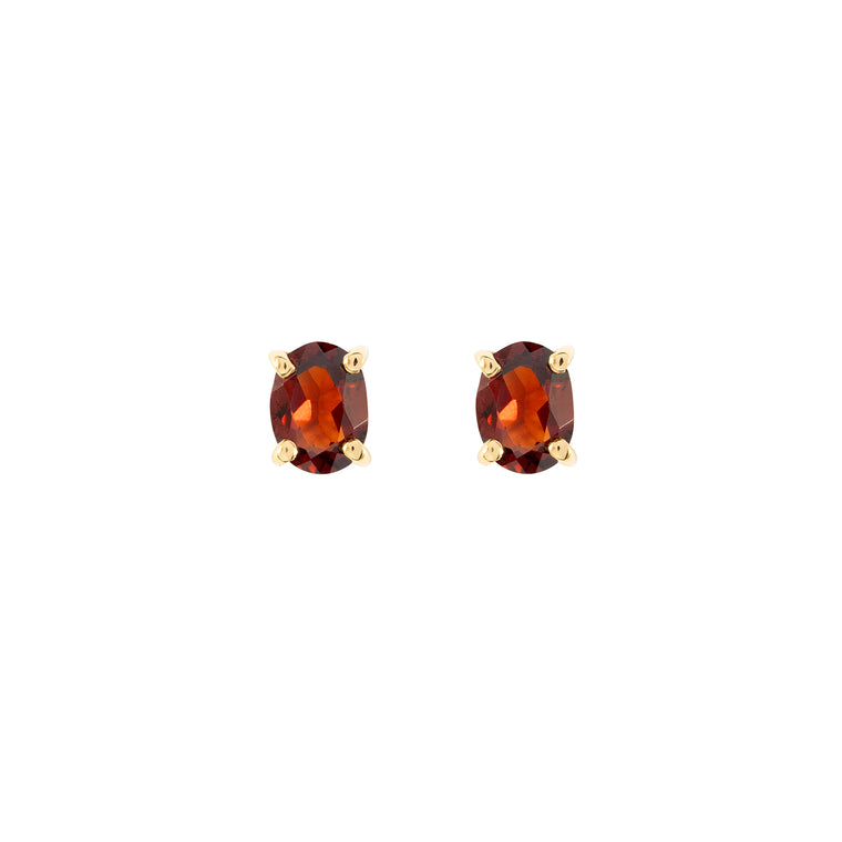 Gold  Garnet stud earrings, birthstone January jewellery by Lulu + Belle