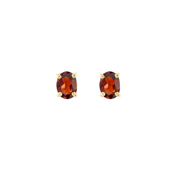 Gold  Garnet stud earrings, birthstone January jewellery by Lulu + Belle