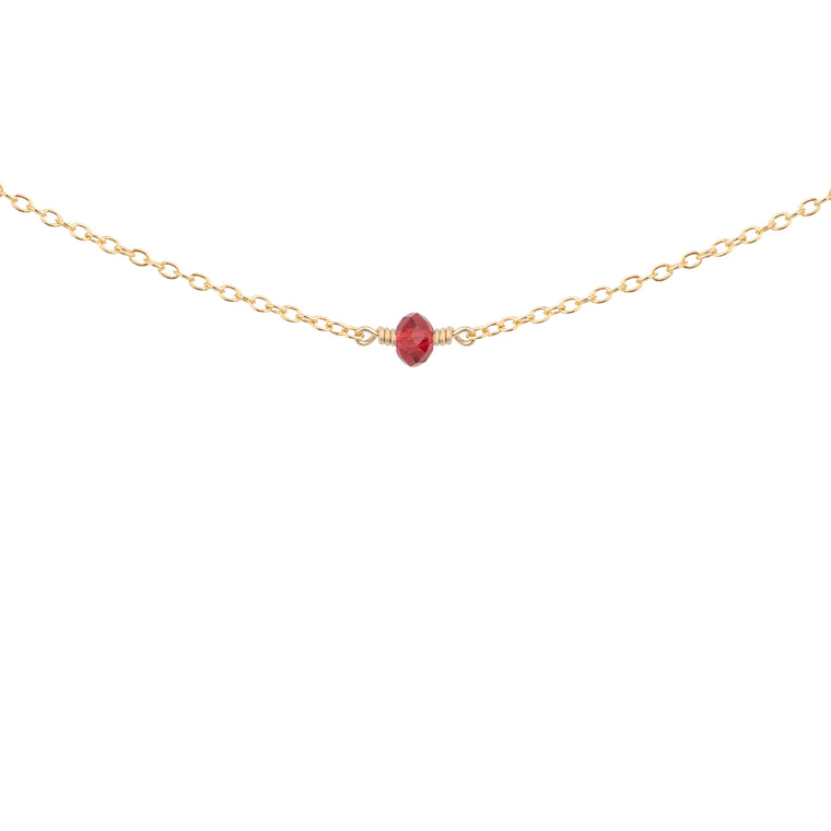 january birthstone necklace with garnet crystal 