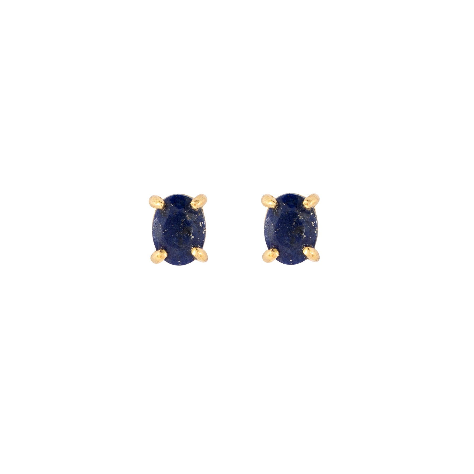 Gold Lapis  stud earrings, September birthstone jewellery by Lulu + Belle