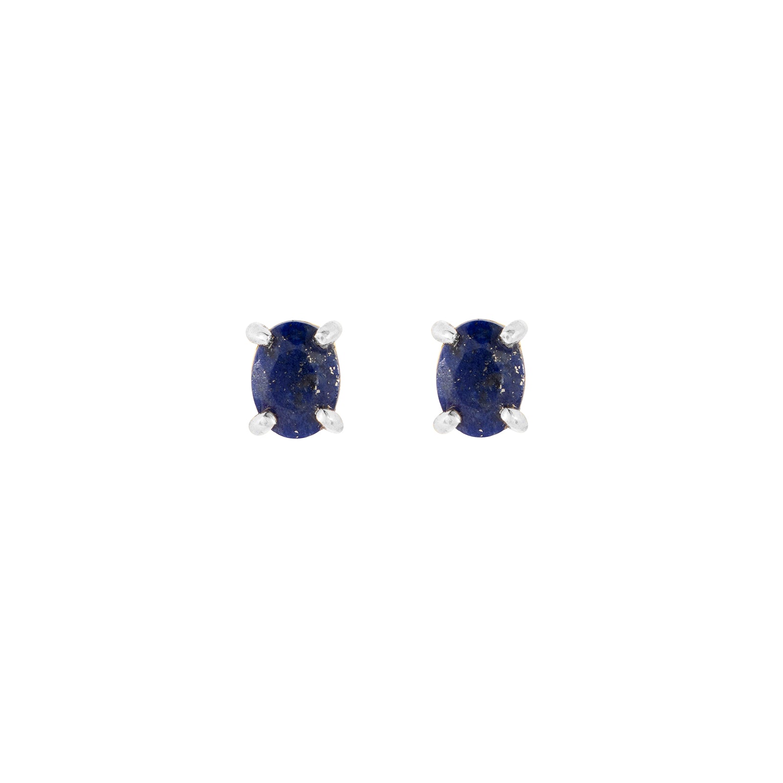 Sterling silver Lapis stud earrings, September birthstone jewellery by Lulu + Belle