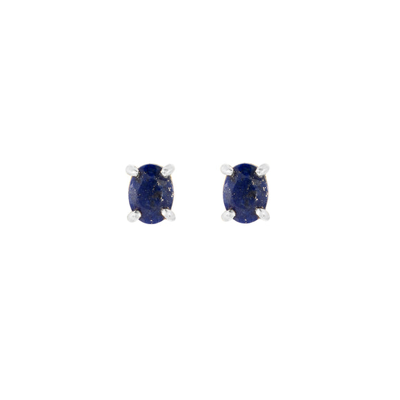 Sterling silver Lapis stud earrings, September birthstone jewellery by Lulu + Belle
