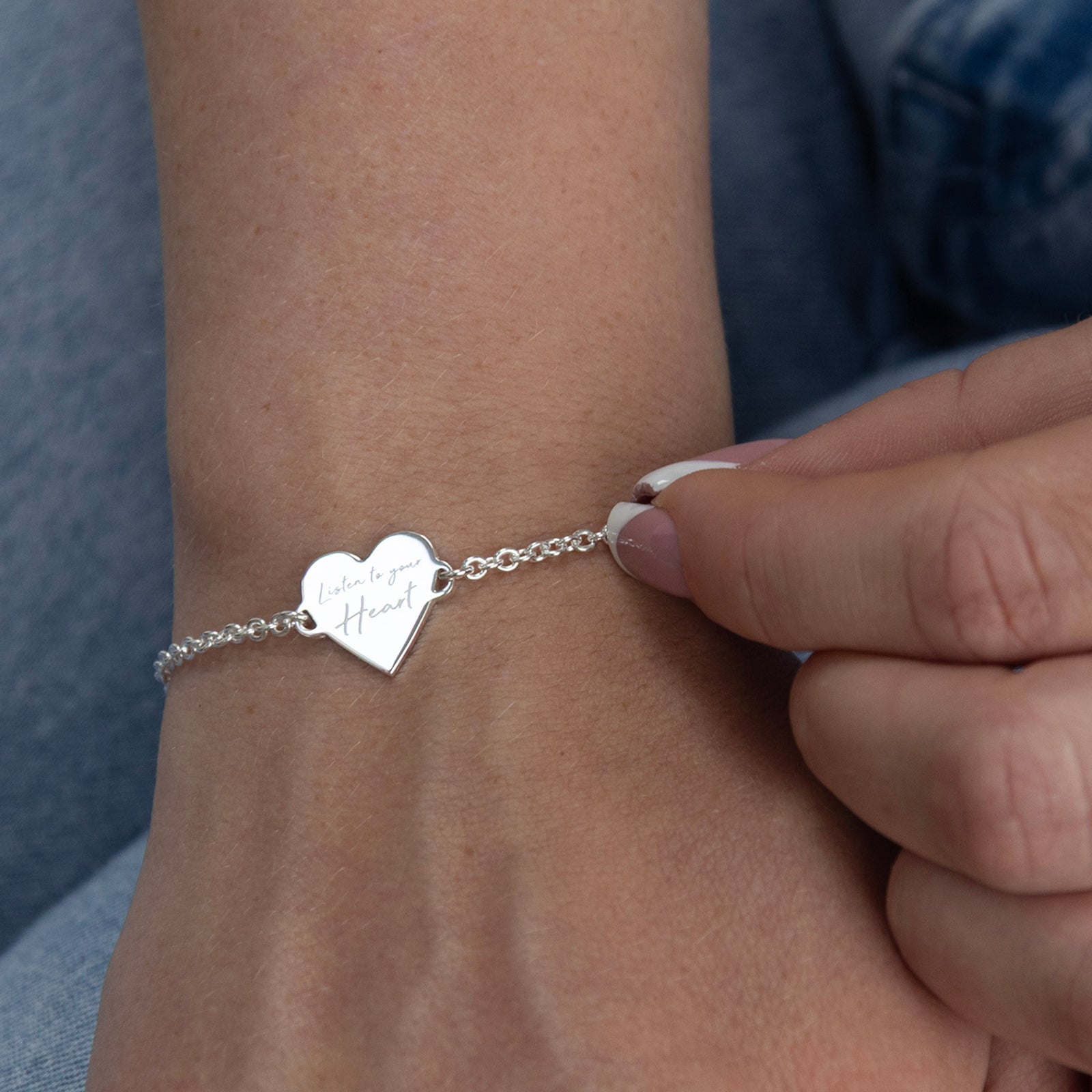 Listen to Your Heart Bracelet Silver