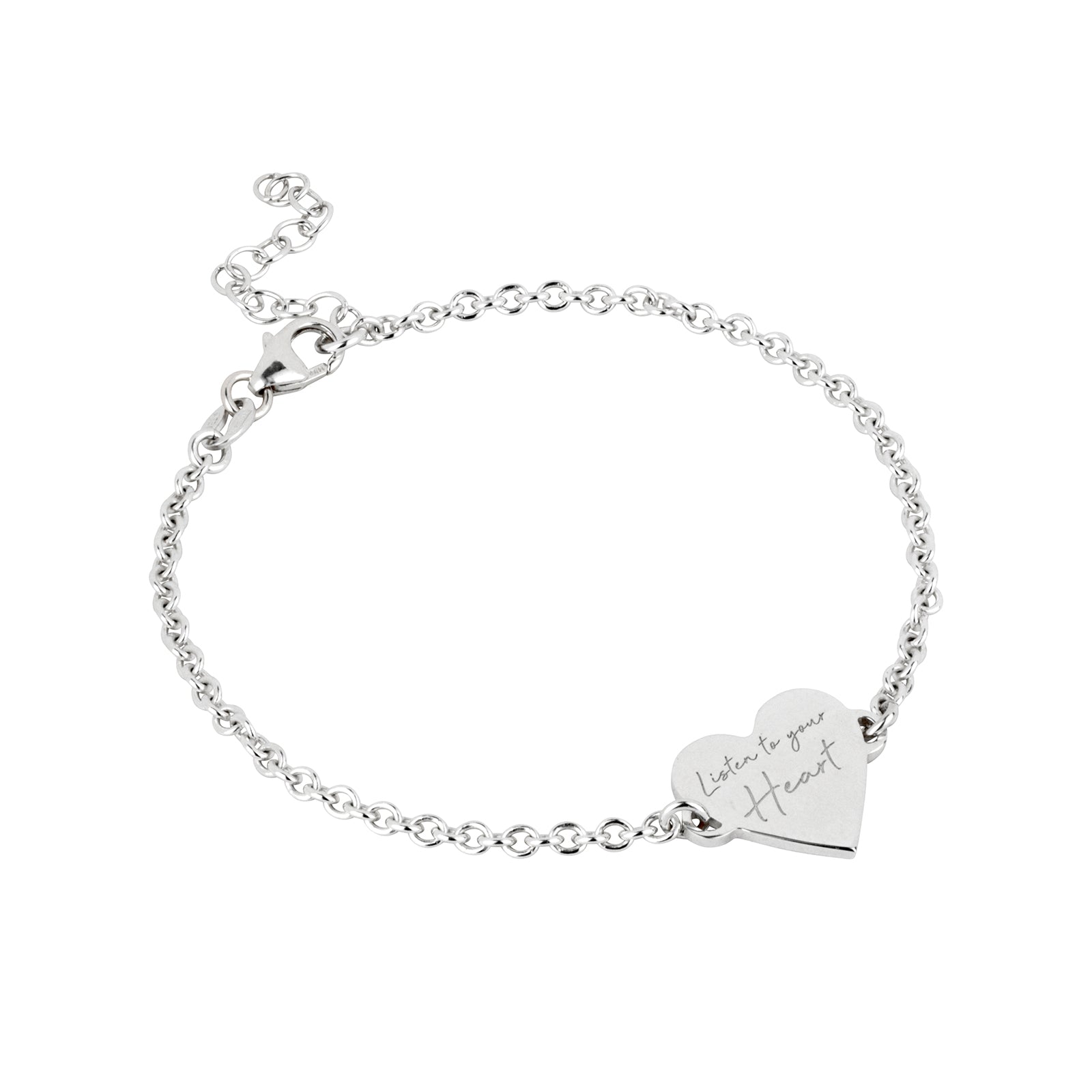 Listen to Your Heart Bracelet Silver