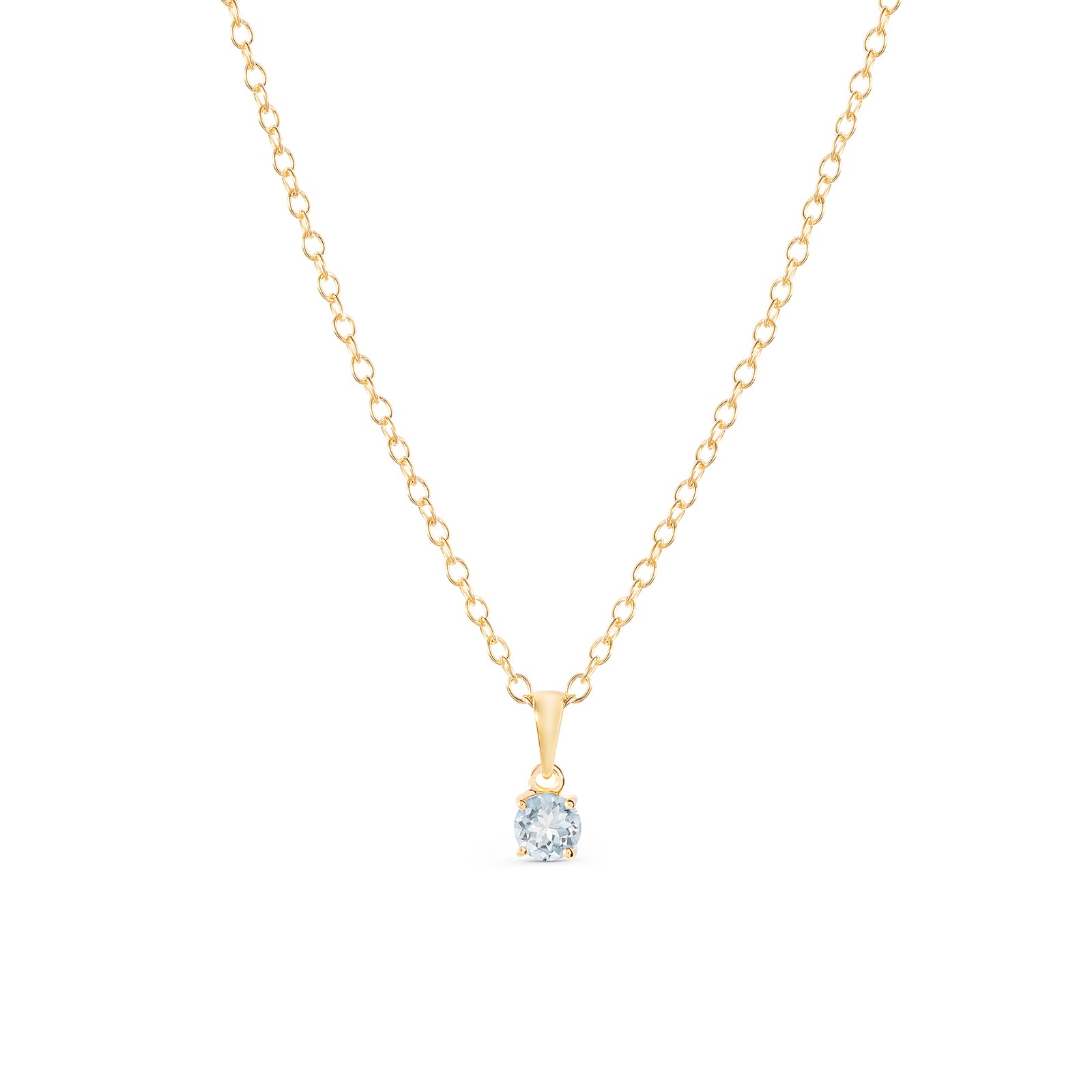 March Birthstone Pendant Necklace – Aquamarine Silver product image 