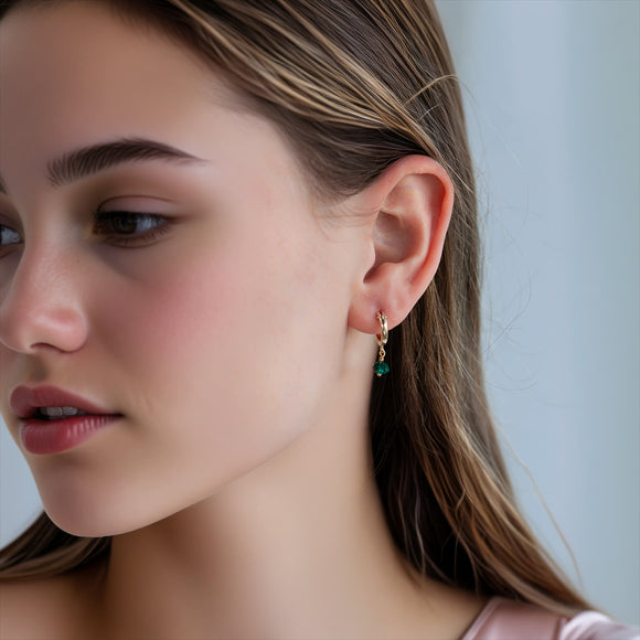 may birthstone earrings gold 