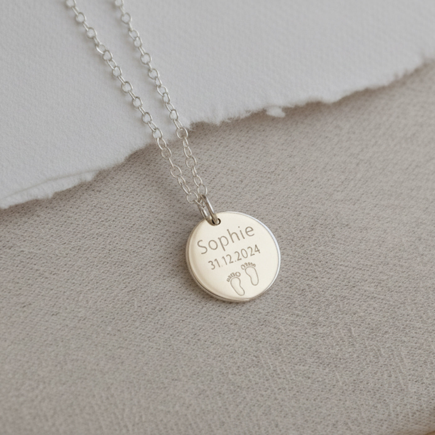 gift for new mom with new baby name and date necklace 