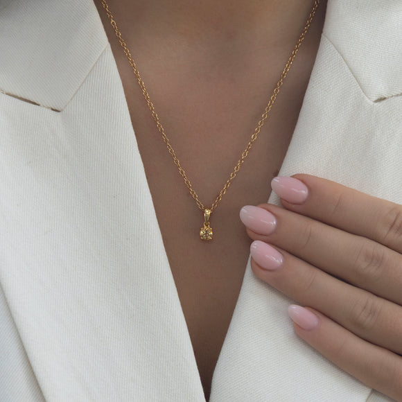 Gold citrine pendant necklace, November birthstone jewellery by Lulu + Belle