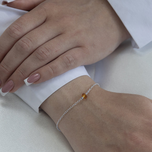 November birthstone bracelet silver 