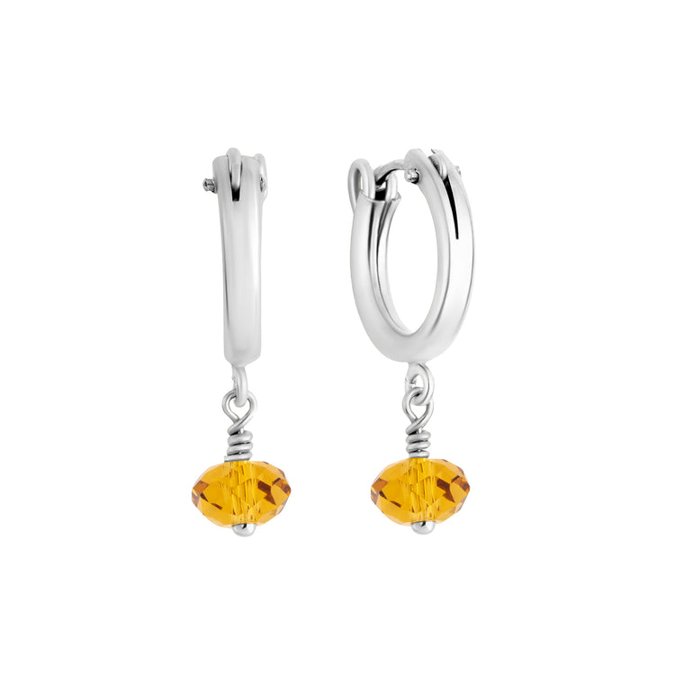 November birthstone hoop earrings silver 