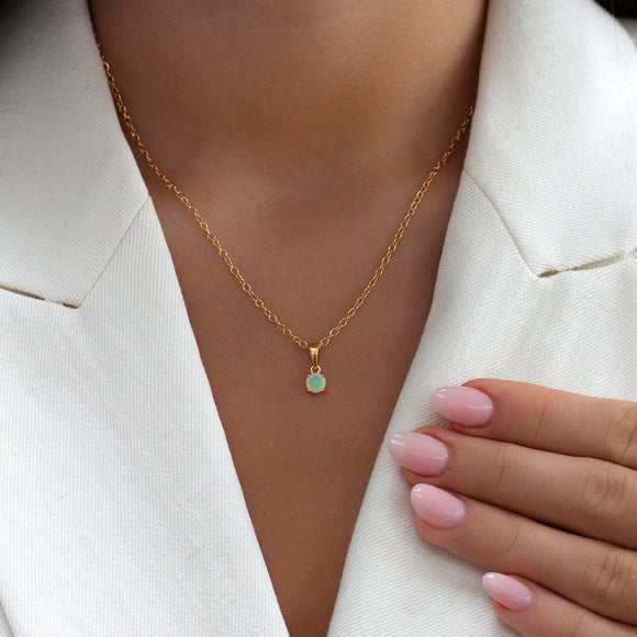 Sterling silver opal pendant necklace, October birthstone jewellery by Lulu + Belle