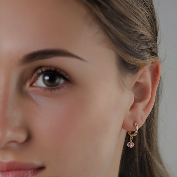 October birthstone hoop earrings gold 