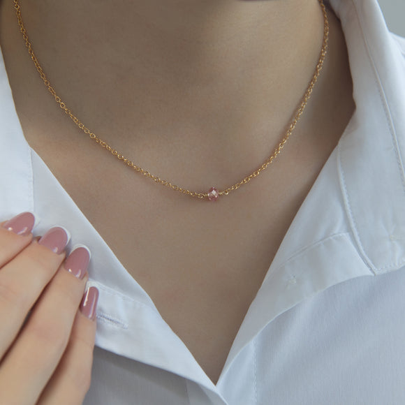 October birthstone necklace in gold filled 