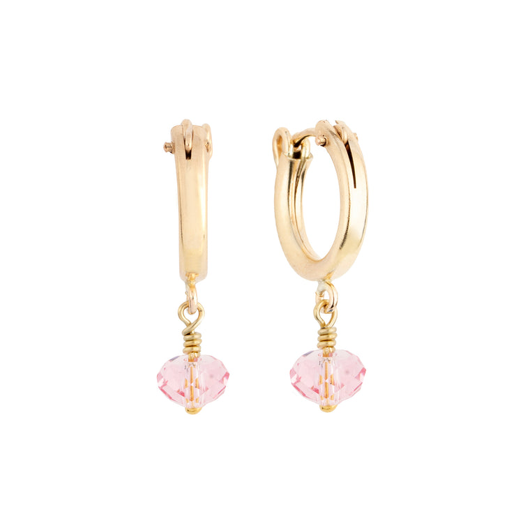 October birthstone hoop earrings gold 