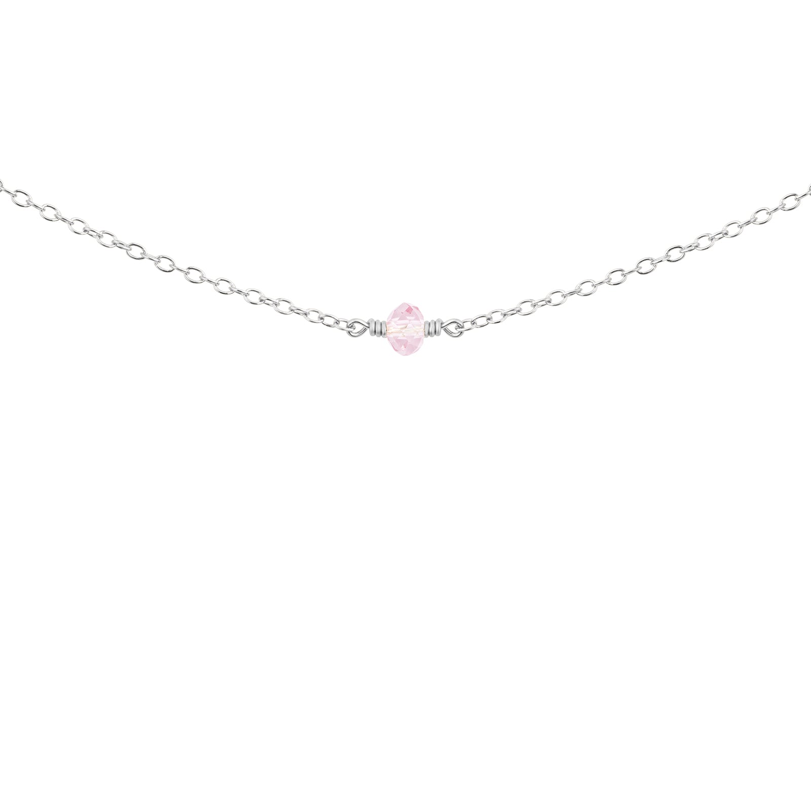 October birthstone necklace silver 