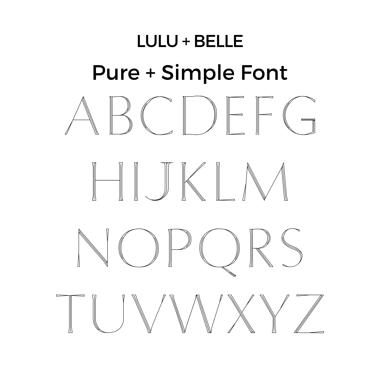 Lulu + Belle Pure + Simple Font for engraving