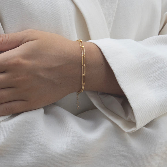 Rolled Gold Paperclip Chain Bracelet - Lulu + Belle Jewellery