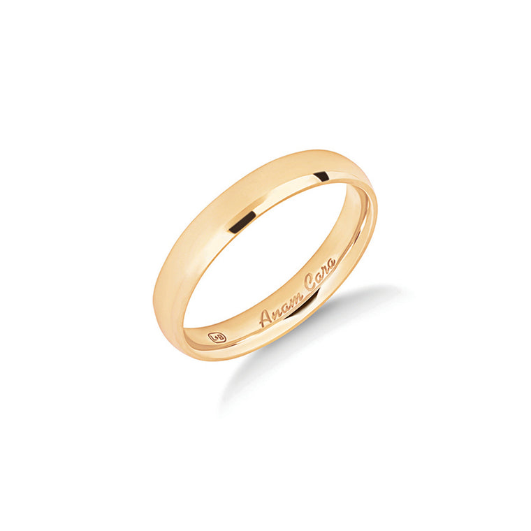 The For Keeps wedding ring in yellow gold, a plain polished 4mm men's ring