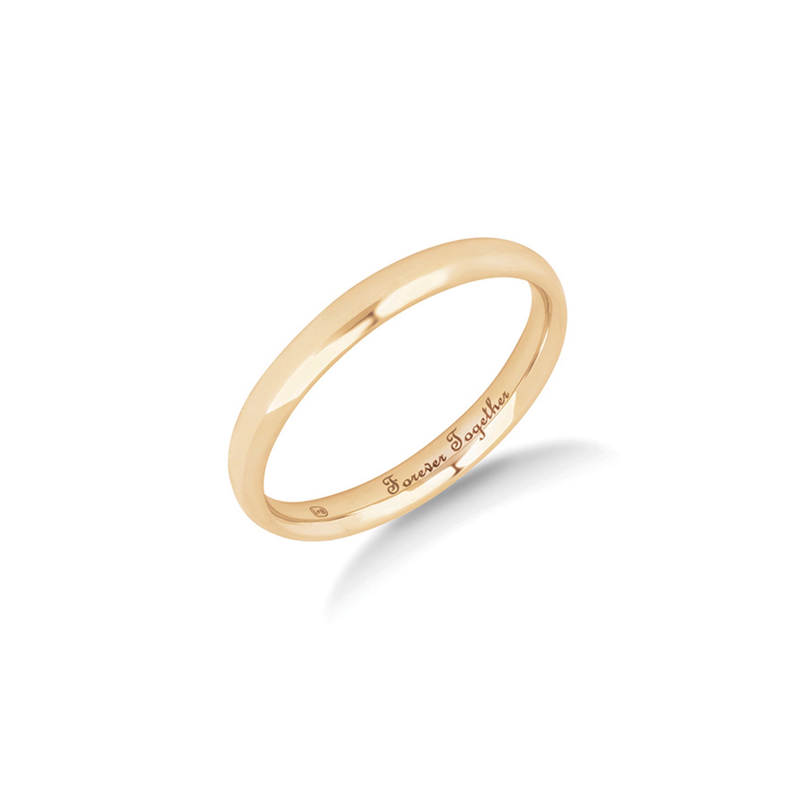 The For Keeps wedding ring in yellow gold, a plain polished 2.5mm women's ring