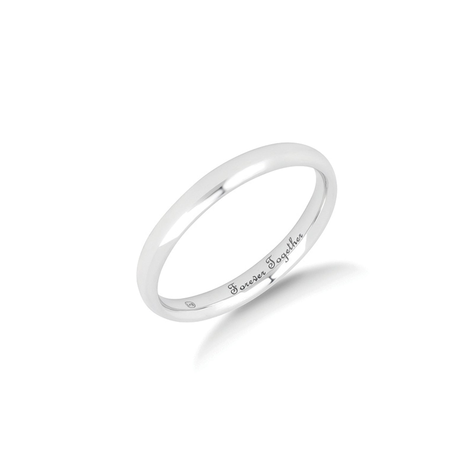 The For Keeps wedding ring in platinum, a plain polished 2.5mm women's ring