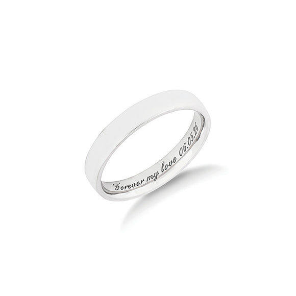 The Hand in Hand wedding ring in yellow gold, a plain polished 4mm men's ring